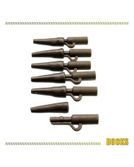 Docks Safety Lead Clips W/Tails Green 32mm