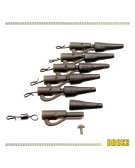 Docks Safety Lead Clips W/Tails W/Quick Change Swivel Pin Green 32mm