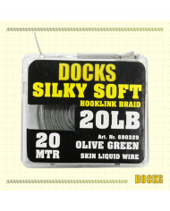 Docks Hooklink Braid Skin Liquid Wire Olive Green 20lb 20m