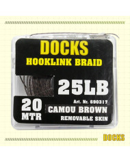 Docks Hooklink Braid Removable Skin Camou Brown 25lb 20m