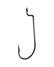 Gamakatsu Offset Shank Round Bend Worm Hook Black Nickle Size 3/0