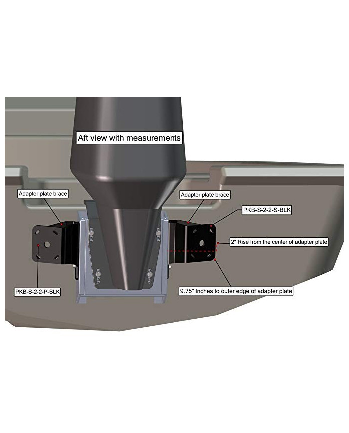 PowerPole Dual Brace Side Mount Kit to Jack Plate 2" Setback - 6" Rise