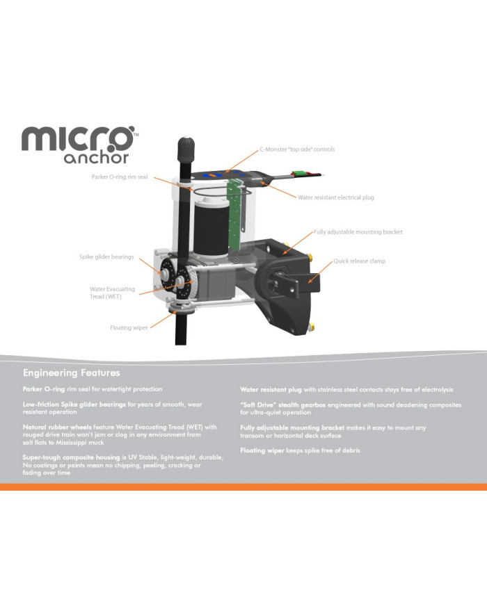 Power-Pole Micro Anchor Black Shallow Water Anchor Power-Pole Micro Anchor Black Shallow Water Anchor