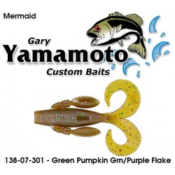 Gary Yamamoto Mermaid Green Pumpkin Green Purple 3.75"