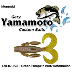 Gary Yamamoto Mermaid Green Pumpkin Red/Watermelon 3.75in