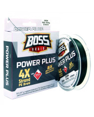 Boss Power Plus Green 4X 20 lb - 9.1 kg 0.18 mm Braided Line 250 m Spool
