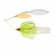 WAR EAGLE GOLD FRAME DOUBLE WILLOW SPINNERBAIT- WHITE CHARTREUSE - 1/4 OZ