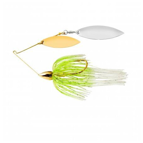 WAR EAGLE GOLD FRAME DOUBLE WILLOW SPINNERBAIT- WHITE CHARTREUSE - 1/4 OZ