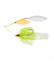 WAR EAGLE GOLD FRAME DOUBLE WILLOW SPINNERBAIT- WHITE CHARTREUSE - 1/4 OZ