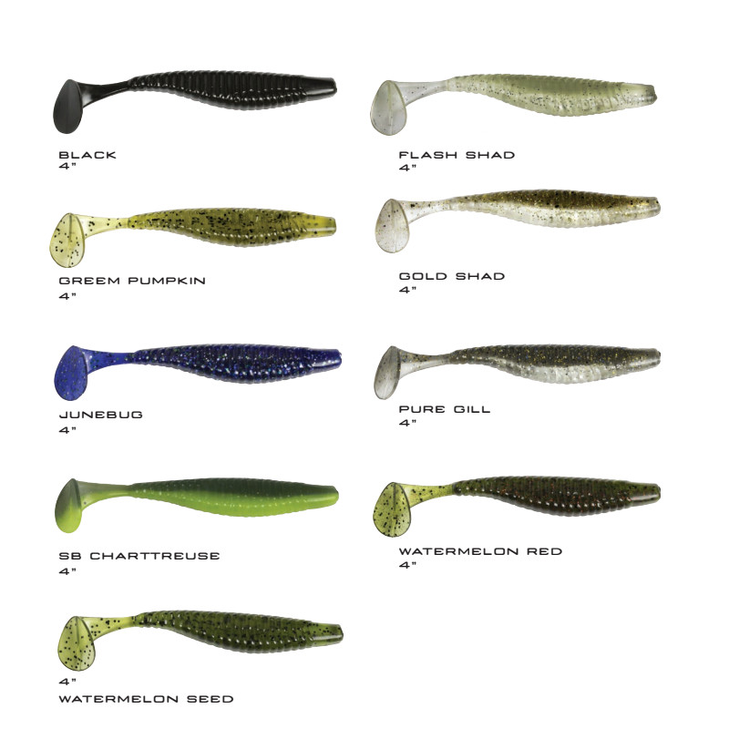 Damiki Armor Shad Paddle WATERMELON SEED II 4 - www. Bass  Fishing Tackle in South Africa