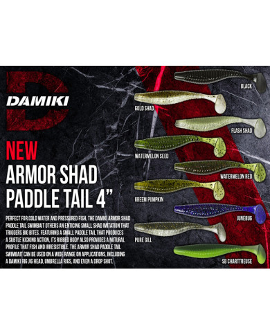 Damiki Armor Shad Paddle 4" Damiki Armor Shad Paddle 4"