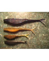 Itty's Flukes: Monster 6"; F100 4.5": F80 3.5"  Junior 3"