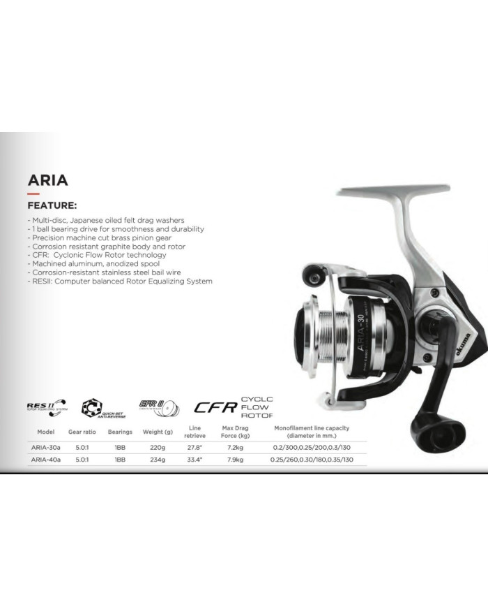 Okuma Aria 30a Front Drag Spinning Reel