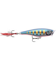 Rapala Skitter Pop Striped Hot Blue 2 inch 1/4oz Rapala Skitter Pop Striped Hot Blue 2 inch 1/4oz