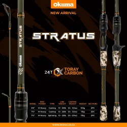 Okuma Stratus 6'6" Medium Heavy Power Fast Action 2 Piece Casting Rod