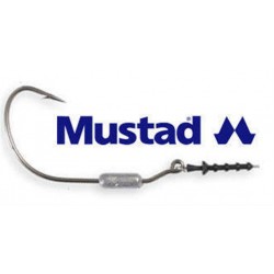 Mustad Power Lock Plus Worm Keeper Weighted Hook 3/0 - 1/8 OZ.