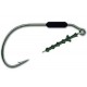 MUSTAD POWER LOCK PLUS WORM KEEPER WEIGHTED HOOK SIZE 2/0 - 1/8 OZ.