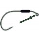 MUSTAD POWER LOCK PLUS WORM KEEPER WEIGHTED HOOK SIZE 5/0 - 1/8 OZ.