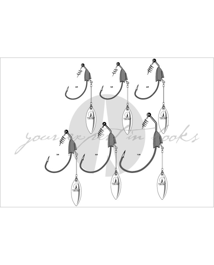 VMC Swimbait Bladed Underspin Hook Silver Blade VMC Swimbait Bladed Underspin Hook Silver Blade