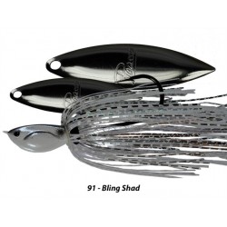 1/4 Oz Picasso Inviz-Wire Double Willow Spinnerbait Bling Shad wn/WN
