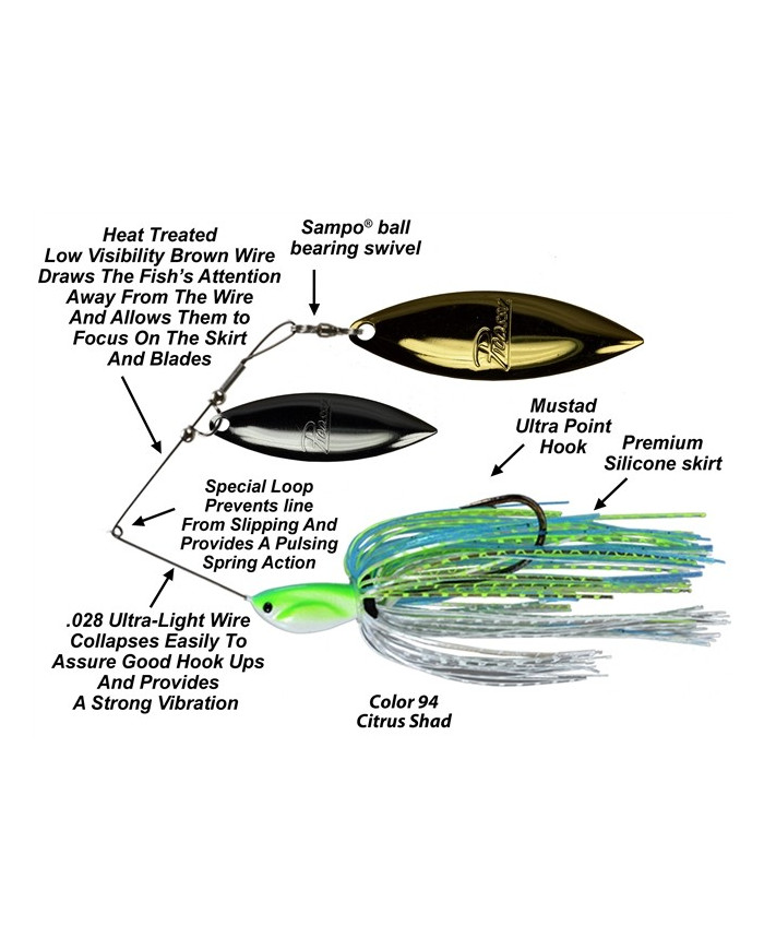 Picasso Inviz-Wire Double Willow Spinnerbait Picasso Inviz-Wire Double Willow Spinnerbait