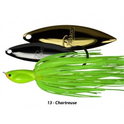 3/8 Oz Picasso Inviz-Wire Double Willow Spinnerbait Chartreuse wn/WG