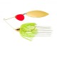 3/8 Oz WAR EAGLE GOLD FRAME TANDEM BLADE SPINNERBAIT- WHITE CHARTREUSE cr/WG