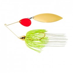 3/8 Oz WAR EAGLE GOLD FRAME TANDEM WILLOW SPINNERBAIT- WHITE CHARTREUSE cr/WG