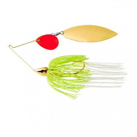 3/8 Oz WAR EAGLE GOLD FRAME TANDEM BLADE SPINNERBAIT- WHITE CHARTREUSE cr/WG