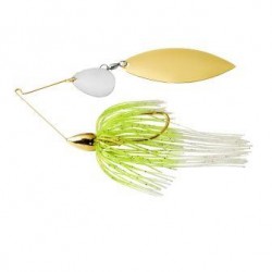 1/2 Oz WAR EAGLE GOLD FRAME TANDEM WILLOW SPINNERBAIT- WHITE CHARTREUSE cg/WN