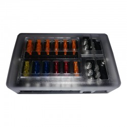 Marine / 4x4 Fuse Box - 1 in and 12 out with Negative Bus and LED indicator