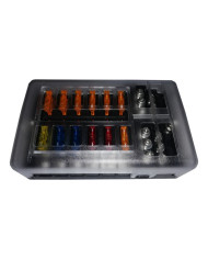 Marine / 4x4 Fuse Box - 1 in and 12 out with Negative Bus and LED indicator