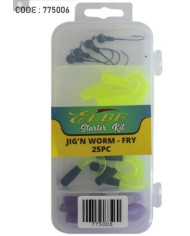 Elbe 25 pc Jig 'n Worm Fry Starter Kit
