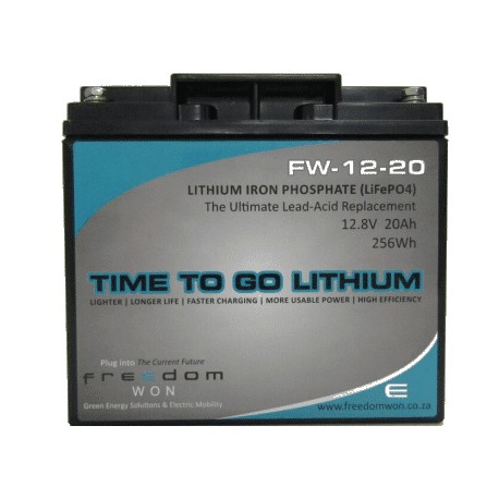 Freedom Won 12V - 20 Ah LiFePO4 Lithium Iron Phosphate Battery