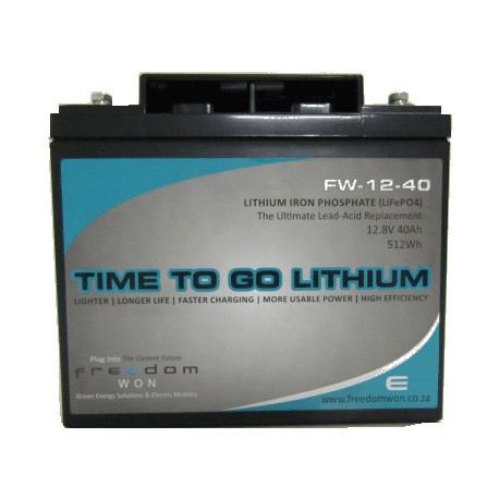 Freedom Won 12V - 40 Ah LiFePO4 Lithium Iron Phosphate Battery