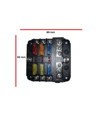 Marine / 4x4 Fuse Box - 1 in and 6 out with Negative Bus and LED indicator