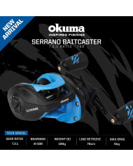 Okuma Serrano 100 HA 7,2: RH Baitcaster Reel