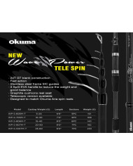 Okuma Wave Power 8ft Medium Telespin Telescopic Spinning Rod