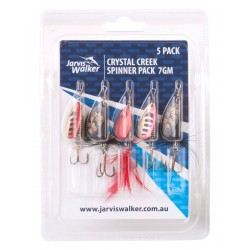 Jarvis Walker Inline Spinner Crystal Creek 5 Pack Assorted 7g 