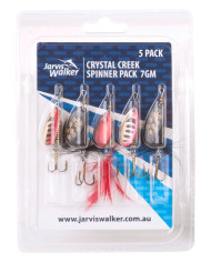 Jarvis Walker 7g Inline Spinner Crystal Creek 5 Pack Assorted