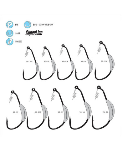 Gamakatsu Weighted Superline Spring-Lock EWG 3/8 Oz Hook Size 7/0 Gamakatsu Weighted Superline Spring-Lock EWG 3/8 Oz Hook Size 7/0