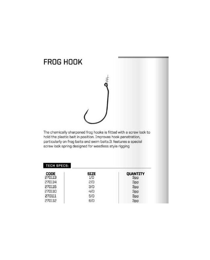 Sensation Frog Springlock Swimbait Hook Size 5/0