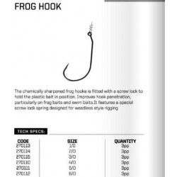 Sensation Frog Springlock Swimbait Hook Size 1/0