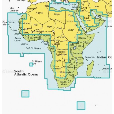 Navionics + Africa and Middle East Commores Mauritius and Seychelles Large Chart Area  NAAF30L