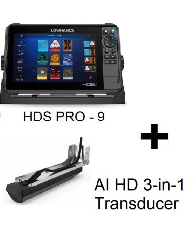 Lowrance HDS PRO 9 AIHD 3-in-1 Transducer Fishfinder Chartplotter Combo Lowrance HDS PRO 9 AIHD 3-in-1 Transducer Fishfinder Chartplotter Combo