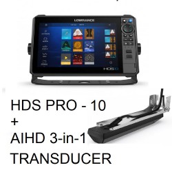 Lowrance HDS PRO 10 AIHD 3-in-1 Transducer Fishfinder Chartplotter Combo
