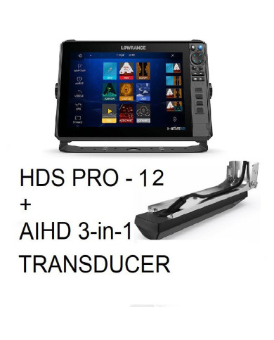 Lowrance HDS PRO 12 AIHD 3-in-1 Transducer Fishfinder Chartplotter Combo