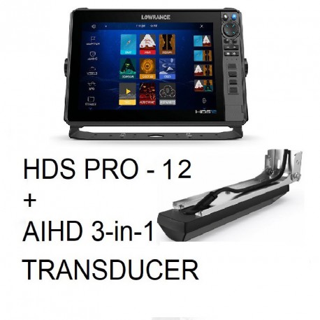 Lowrance HDS PRO 12 AIHD 3-in-1 Transducer Fishfinder Chartplotter Combo