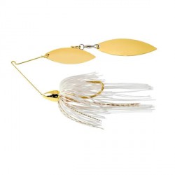 WAR EAGLE GOLD FRAME DOUBLE WILLOW SPINNERBAIT- WHITE GOLD - 1/4 OZ