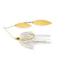 WAR EAGLE GOLD FRAME DOUBLE WILLOW SPINNERBAIT- WHITE GOLD - 1/4 OZ